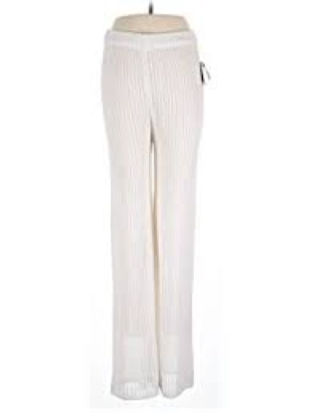 Shade & Shore Cream Ribbed Wide-Leg Knit Pants